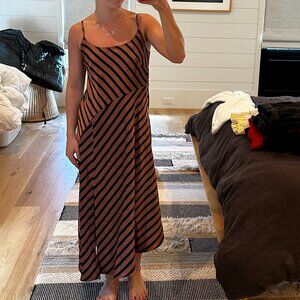 Casual Striped Midi Dress
